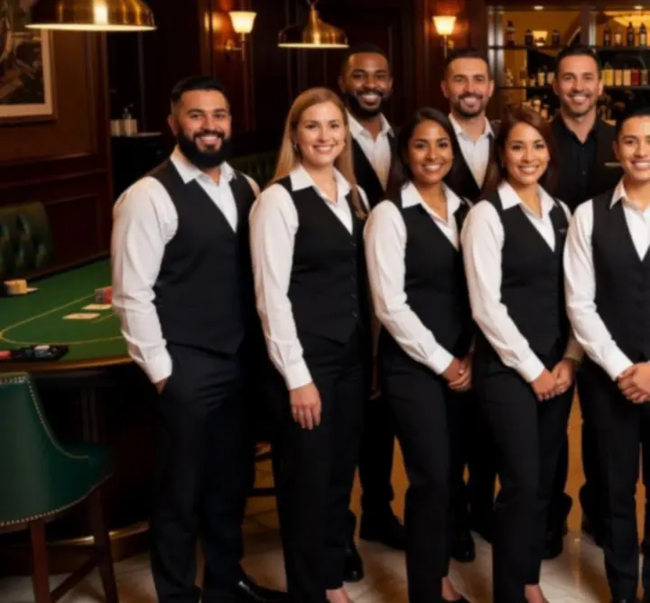Zespół Cards and Sports – krupierzy i obsługa sali pokerowej